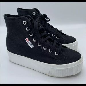 Superga Women's Black High-Top Sneakers